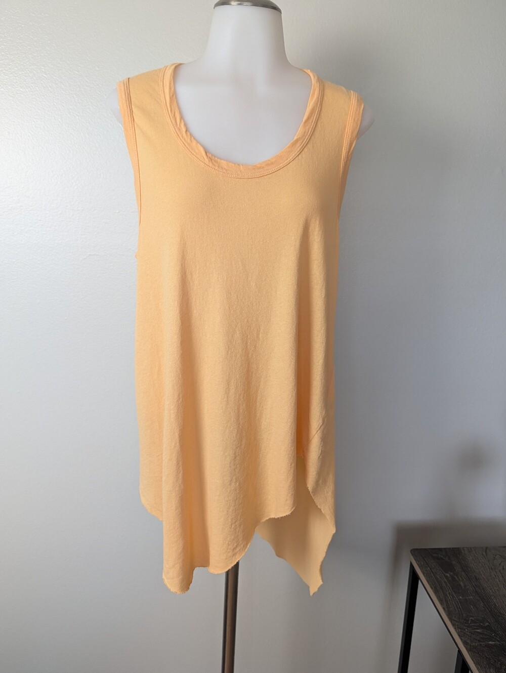 Frank & Eileen Tee Lab Asymmetrical Hem Tank Top Peach